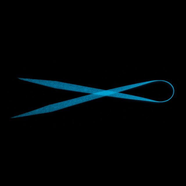 Fish Arrow Luminova Necktie Straight (thin) Blue Luminova