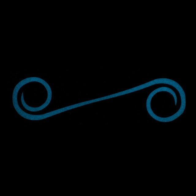 Fish Arrow Luminova Necktie Curly (thin) Blue Luminova