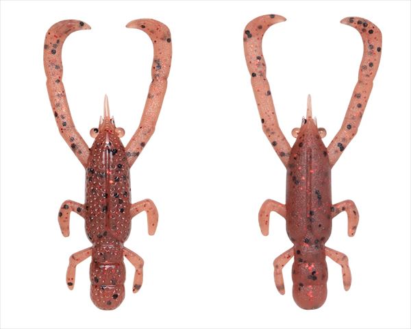 Fish Arrow Worm Free Rig Shrimp 2.6 inch #05 Pumpkin Red