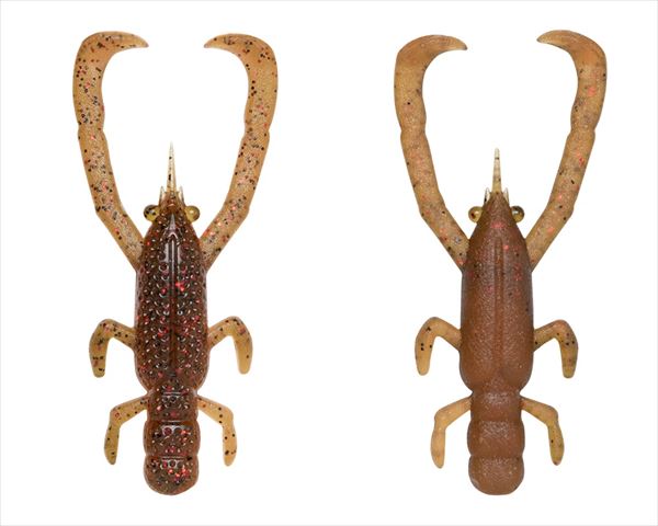 Fish Arrow Worm Free Rig Shrimp 2.6 inch #06 Green Pan Red/Orange