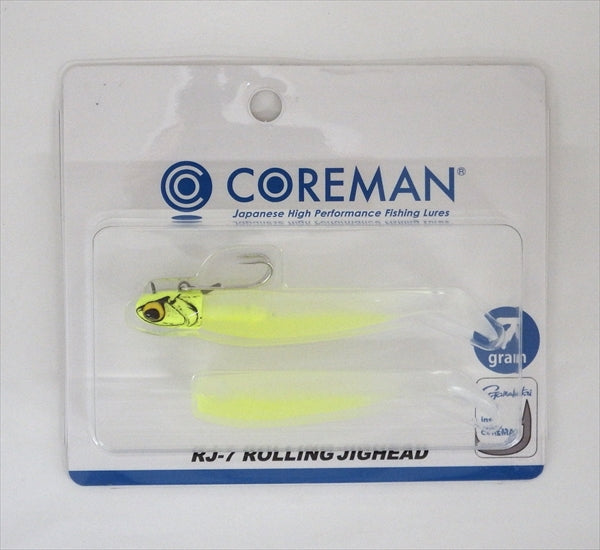 COREMAN Worm RJ-7 Rolling Jig Head #065 Chart Head/Chart Pearl