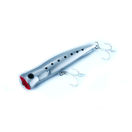 Zeake Offshore Plug SS Popper 130 Silver Plated Sardine