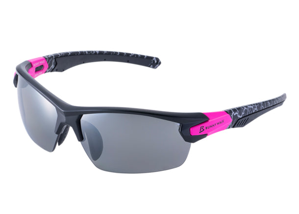 Bunny Walk Polarized Sunglasses BW-0192M Black Pink Lens: Gray Silver Mirror