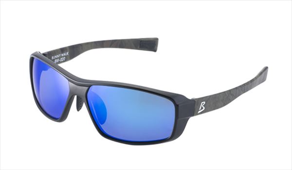 Bunny Walk Polarized Sunglasses BW-0203M (Frame: Black Real Tree, Lens: Blue Mirror)