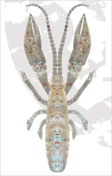 RUDIE'SWorm Grouper Eater. Shrimp 3.5 inch Clear Holo