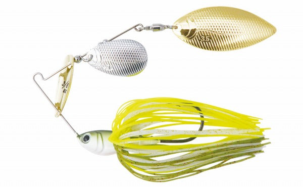 Bottom Up Spinnerbait Buzzbait Beeble FECO 3/8oz. Tandem Willow White Chart