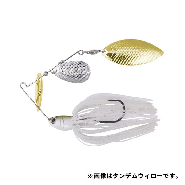 Bottom Up Spinnerbait Buzzbait Beeble FECO 3/8oz. Double Willow Aurora White