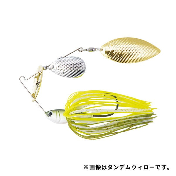 Bottom Up Spinnerbait Buzzbait Beeble FECO 3/8oz. Double Willow White Chart