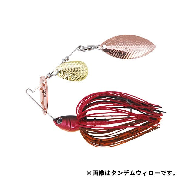 Bottom Up Spinnerbait Buzzbait ChiBeeble 3/8oz. Double Willow Burning Shad