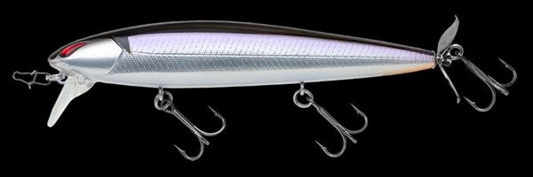 Nories Bass Lure BR-297 Laydown Minnow Wake Prop Plus Live Purple Smelt