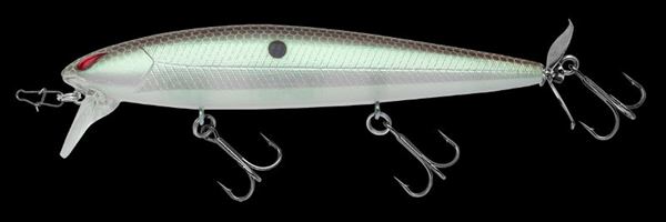 NORIES Bass Lure BR-394 Laydown Minnow Wake Prop Plus Pearl Green Shad