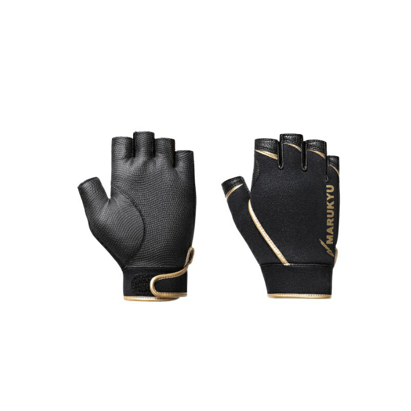 Marukyu Warm Fishing Gloves MQ-01 5-piece Black/Gold L