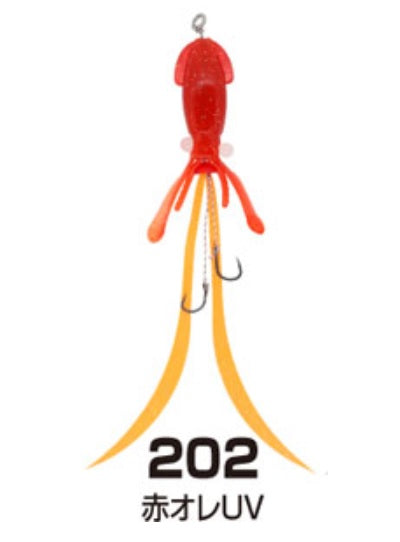 Owner Cultiva CU-740 Skirt Hook Real Squid Facing 8 202 Red Orange UV