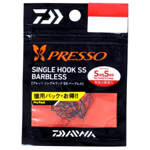 DAIWA Presso Single Hook SS (Saxus) Barbless Air Speed #6 Pro Pack