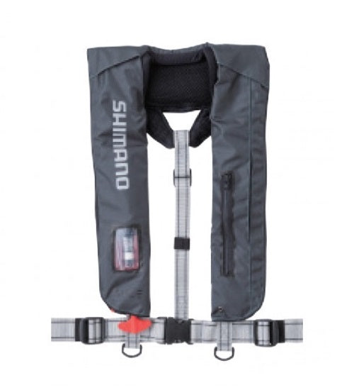 SHIMANO VF-051K Raft Air Jacket (inflatable life jacket) Charcoal Free size (Type A)