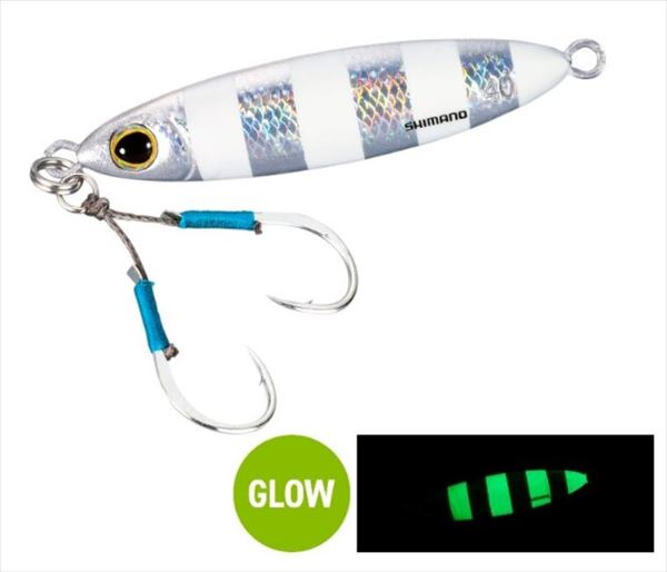 SHIMANO Metal Jig JU-S04W Ocea Flat Light 40g 004 S Zebra Glow