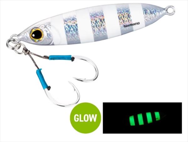 SHIMANO Metal Jig JU-S06W Ocea Flat Light 60g 004 S Zebra Glow