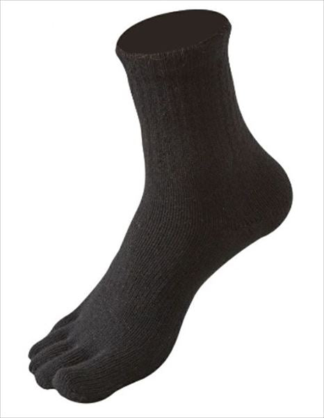 Freeknot Socks Y5138-26-90 Layer Tech Mid Socks 5 Toe Black