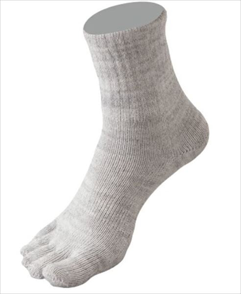 Freeknot socks Y5138-26-96 Layer Tech mid-length socks, 5-toe, light grey