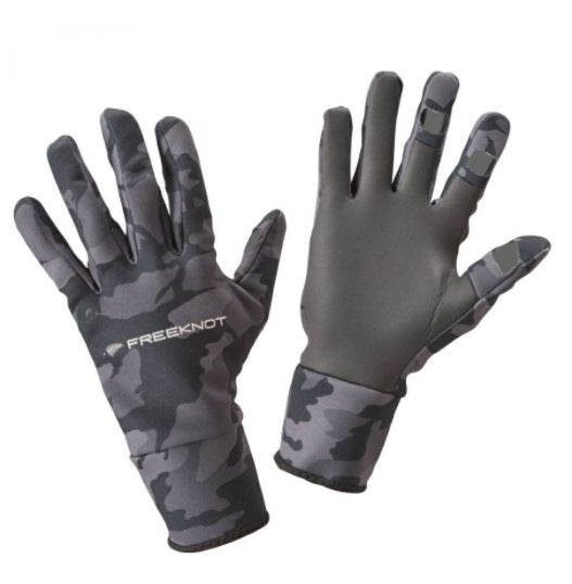 FREEKNOT Cold Weather Gloves FOURON Neoprene Gloves Full Coverage Black Camo M