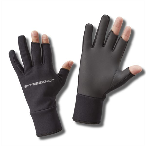 FREEKNOT Cold Weather Gloves FOURON Neoprene Gloves 3-Piece Cut Black M