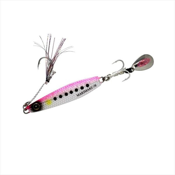 Hayabusa Jig FS417-20-13 Easy Winding Jig Jack Eye Makimaki Real Fish Scale Pink Sardine Mesh Luminous