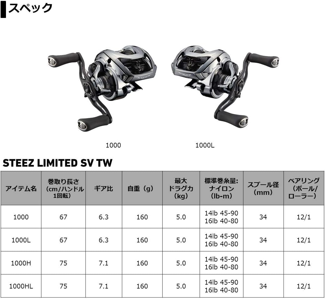 DAIWA Steez Limited SV TW 1000H (right-handed)