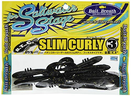 Bait Press Slim Curly 3 inch body S843 Black/Gold