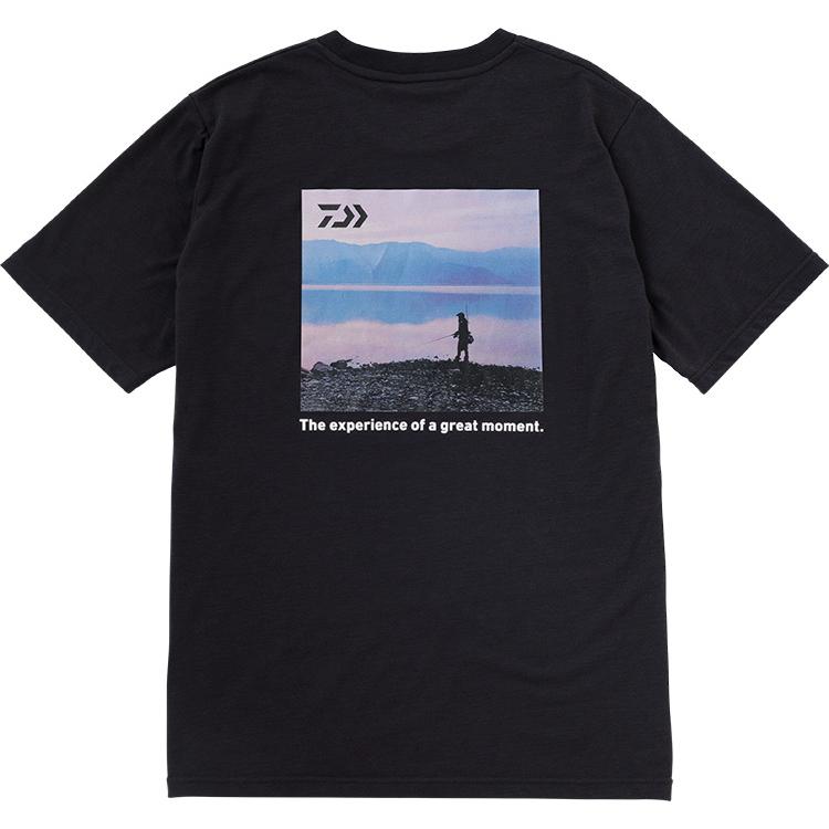 DAIWA Wear DE-6923 Photo Print T-Shirt Lake Black