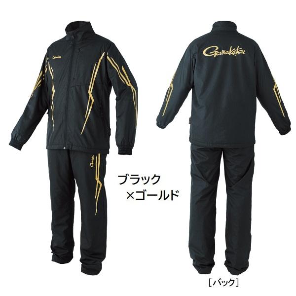 Gamakatsu Wear GM3682 Windbreaker Suit Black x Gold M