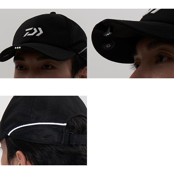 DAIWA Hat DC-3623 Half Mesh Cap with LED Light, Light Gray, Free Size