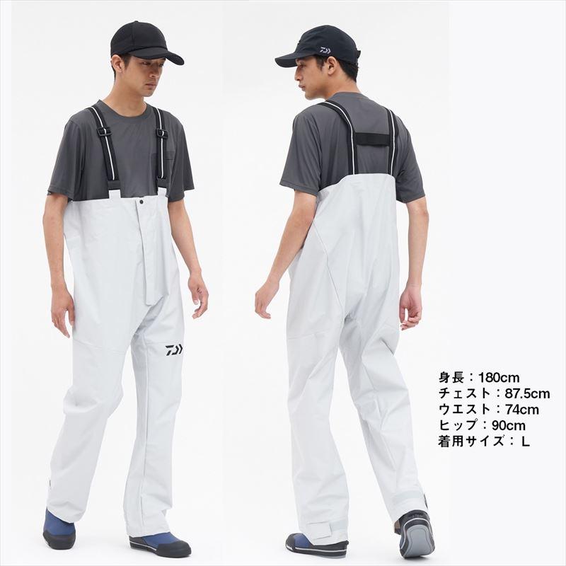 DAIWA Rainwear DR-9124P PVC Ocean Overalls Light Gray XL