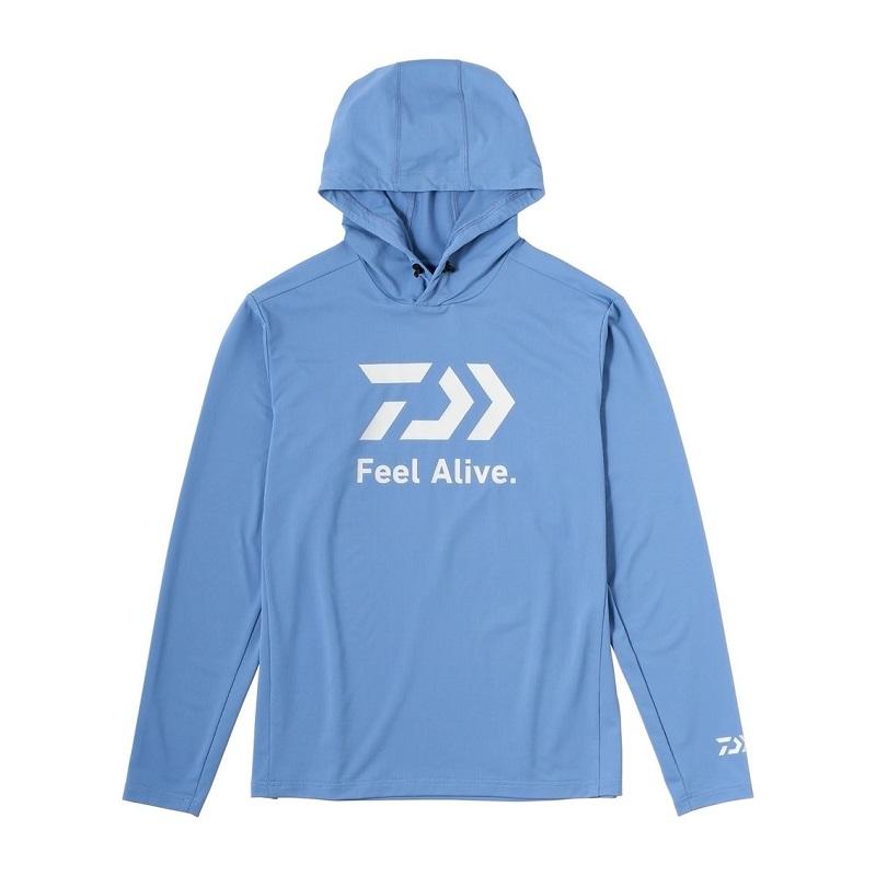 DAIWA Wear DE-3424 Sunblock Dry Hoodie Shirt Ash Blue 2XL