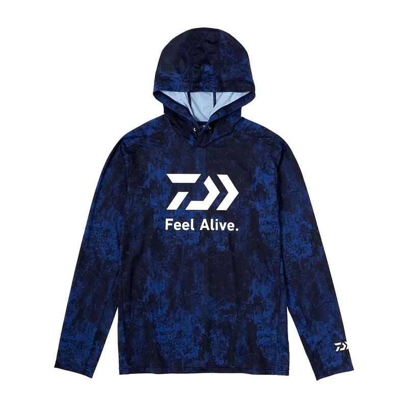 DAIWA Wear DE-3424 Sunblock Dry Hoodie Shirt Bottom Navy 2XL