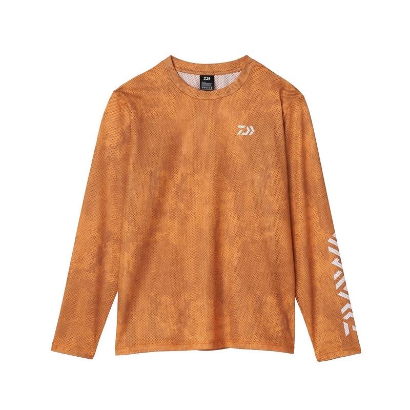 DAIWA Wear DE-8624 Dry Mesh Long Sleeve Shirt Bottom Orange 2XL