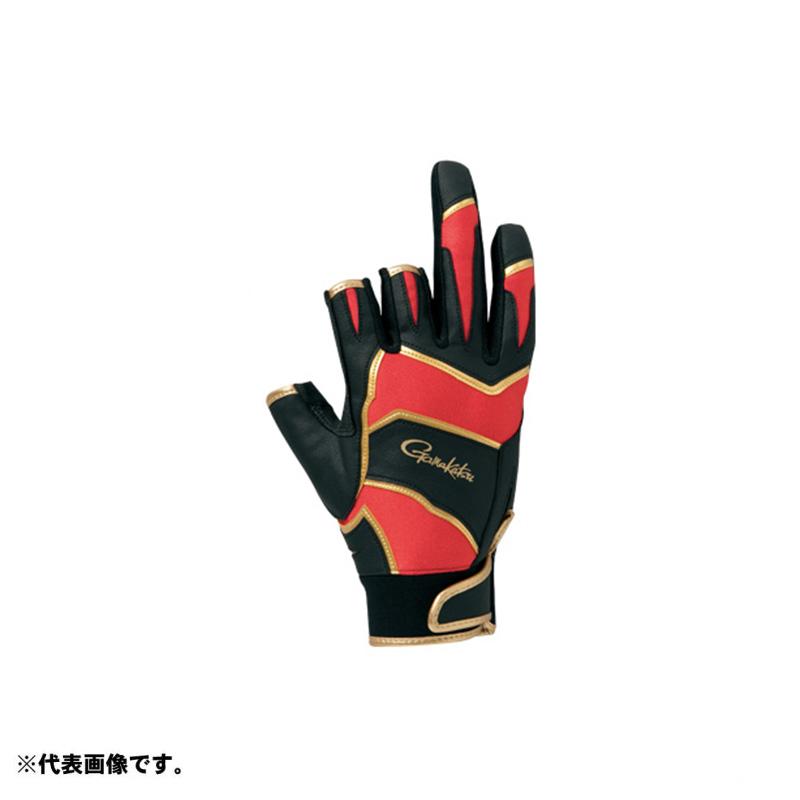 Gamakatsu GM7256 Stretch Fit Gloves (3-piece) Black/Red M