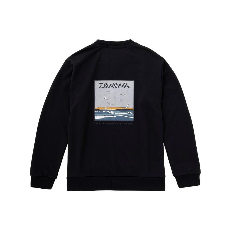 DAIWA Wear DE-8322 Crew Neck Sweat Seagull Black