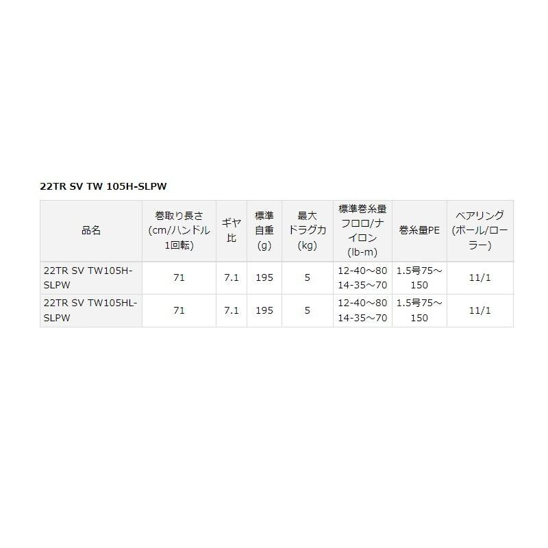 SLP Works Baitcasting Reel 22TR SV TW105HL-SLPW